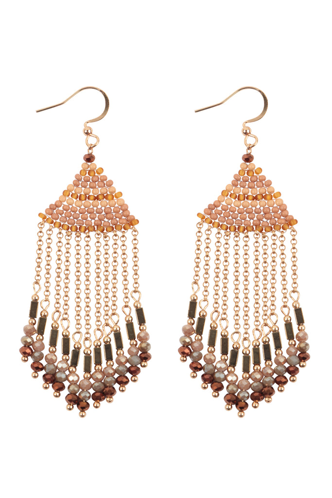 BOHO CHAIN FRINGE DROP HOOK EARRINGS