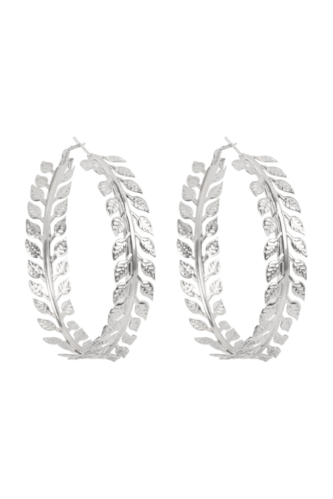 LEAVES VINE HOOP EARRINGS