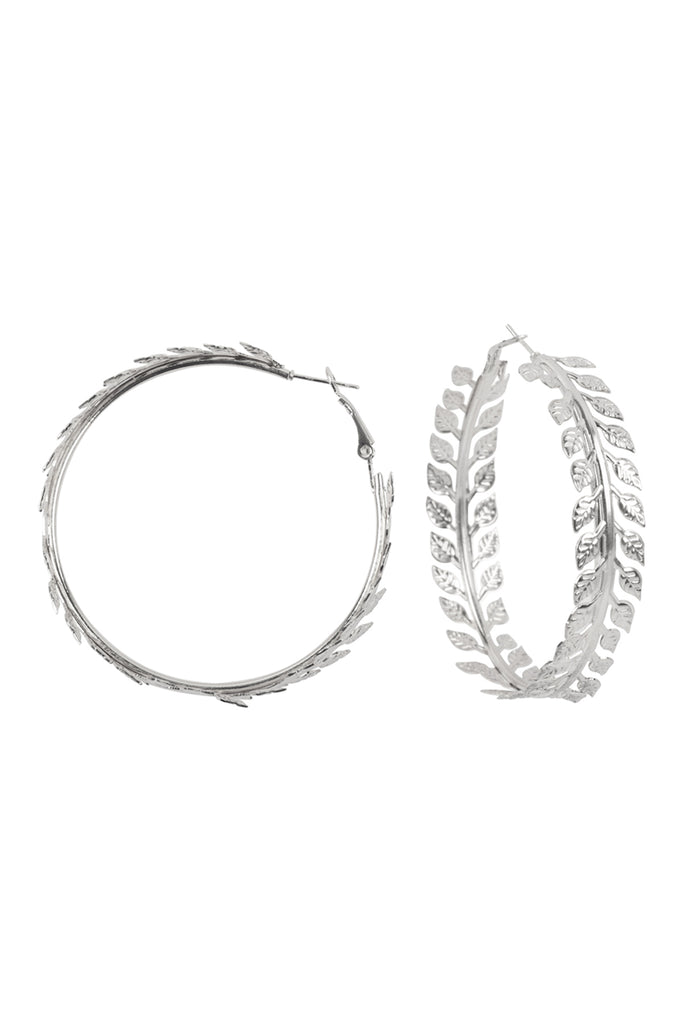 LEAVES VINE HOOP EARRINGS