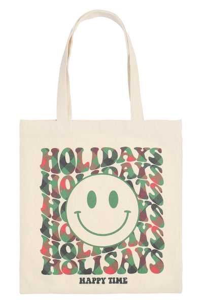 Happy Holiday! アーリッカがメインの Holiday bag HOLIDAYS HAPPY TIME MINIMALIST PRINT TOTE BAG – Riah Fashion
