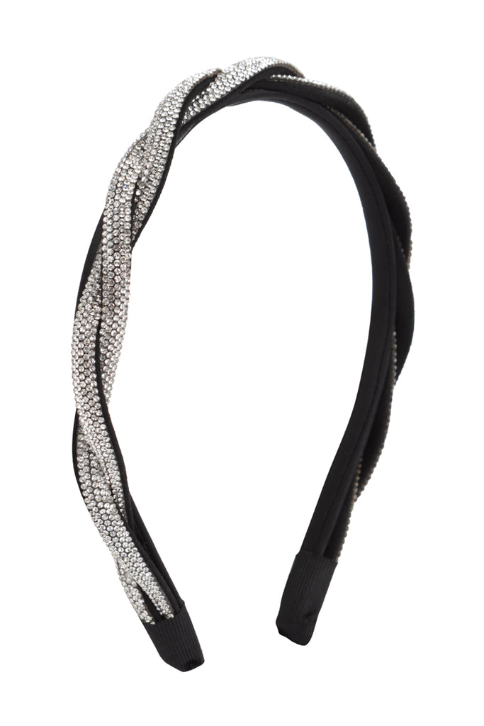 BRAIDED SHINY RHINESTONE HEADBAND