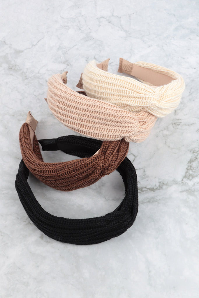 KNIT KNOTTED HEADBAND HAIR ACCESSORIES