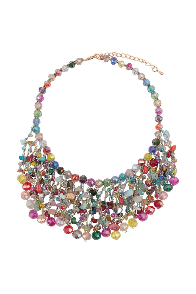 GLASS BEADS STATEMENT BIB NECKLACE