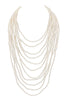 MULTI LAYER PEARL BEADS STATEMENT NECKLACE