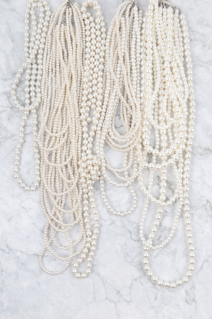MULTI LAYER PEARL BEADS STATEMENT NECKLACE