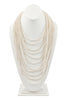 MULTI LAYER PEARL BEADS STATEMENT NECKLACE
