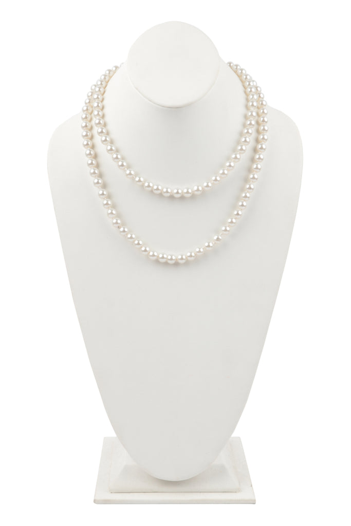 2 LINE PEARL BEADS SHORT NECKLACE