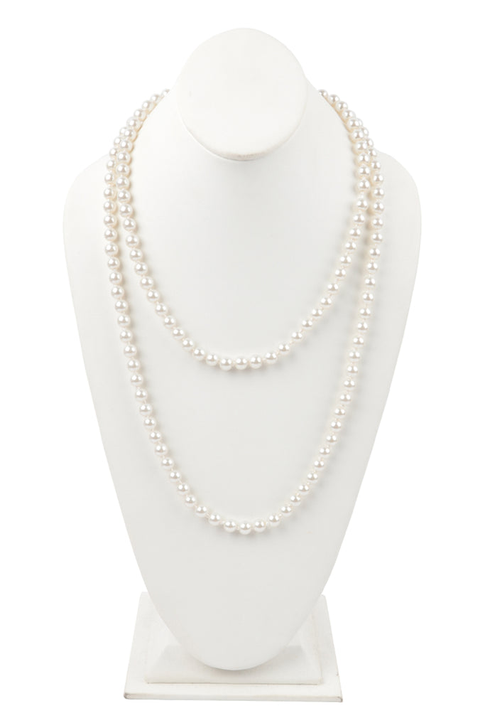 2 LINE PEARL BEADS NECKLACE