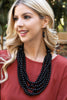 ROUND BEAD LAYERED STATEMENT NECKLACE AND EARRING SET