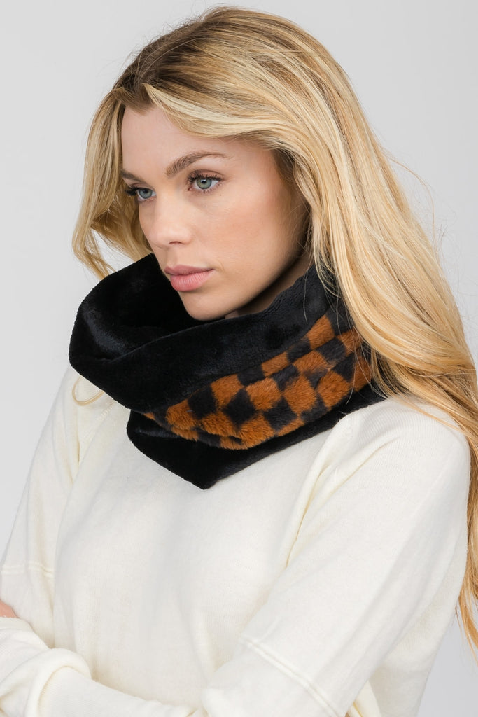 CHECKERED INFINITY SCARF 3 ASSORTED COLORS