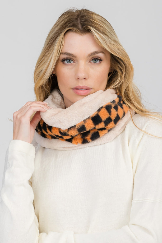 CHECKERED INFINITY SCARF 3 ASSORTED COLORS