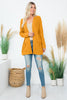 BRUSHED WAFFLE LONG SLEEVE SIDE POCKET OPEN FRONT CARDIGAN