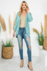 Solid Dolman Sleeve Open Cardigan with Side Pocket