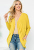 Solid Dolman Sleeve Open Cardigan with Side Pocket