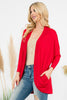 Solid Dolman Sleeve Open Cardigan with Side Pocket