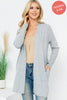Long Sleeve Open Front French Terry Hoodie Cardigan