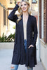 Solid Long Sleeve Open Front Cardigan - Riah Fashion