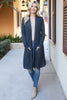 Solid Long Sleeve Open Front Cardigan - Riah Fashion