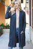 Solid Long Sleeve Open Front Cardigan - Riah Fashion