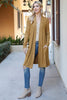 Solid Long Sleeve Open Front Cardigan - Riah Fashion