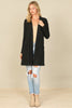 BRUSHED WAFFLE LONG SLEEVE SIDE POCKET OPEN FRONT CARDIGAN