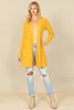 BRUSHED WAFFLE LONG SLEEVE SIDE POCKET OPEN FRONT CARDIGAN