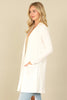 BRUSHED WAFFLE LONG SLEEVE SIDE POCKET OPEN FRONT CARDIGAN