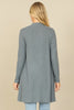 BRUSHED WAFFLE LONG SLEEVE SIDE POCKET OPEN FRONT CARDIGAN