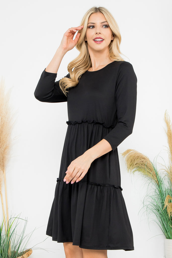 Long Sleeve Merrow Detail Dress