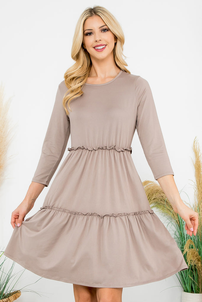 Long Sleeve Merrow Detail Dress