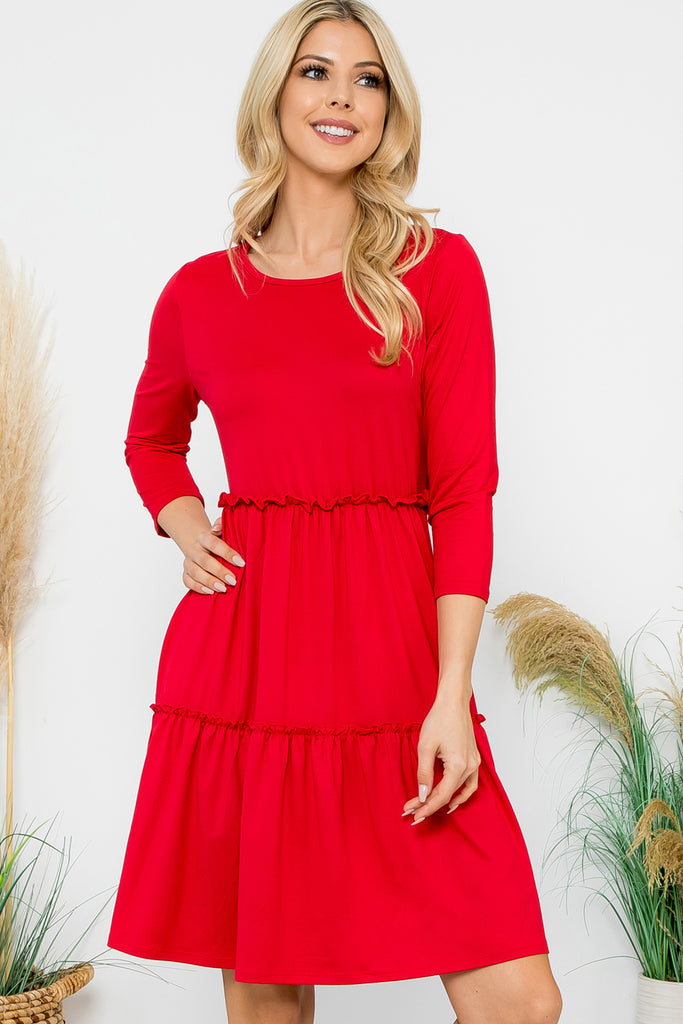 Long Sleeve Merrow Detail Dress