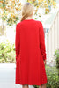 Solid Long Sleeve Shirring Tiered Detailed Dress