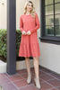 Solid Long Sleeve Shirring Tiered Detailed Dress
