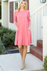 Solid Quarter Sleeve Round Neck Dress