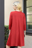 Solid Quarter Sleeve Round Neck Dress
