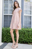 RUFFLE SLEEVE SIDE POCKET PRINTED TIERED MINI DRESS