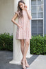 RUFFLE SLEEVE SIDE POCKET PRINTED TIERED MINI DRESS