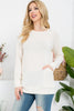 Knit Front Pocket Long Sleeved Top 1