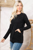 Knit Front Pocket Long Sleeved Top 1