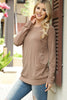 Knit Front Pocket Long Sleeved Top 1