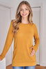 Knit Front Pocket Long Sleeved Top 1