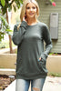 Knit Front Pocket Long Sleeved Top 1