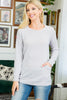 Knit Front Pocket Long Sleeved Top 2
