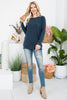 Knit Front Pocket Long Sleeved Top 2