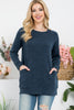 Knit Front Pocket Long Sleeved Top 2