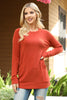 Knit Front Pocket Long Sleeved Top 2