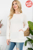 Knit Front Pocket Long Sleeved Top 1