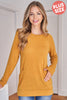Knit Front Pocket Long Sleeved Top 1