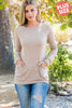 Knit Front Pocket Long Sleeved Top 1
