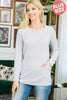 Knit Front Pocket Long Sleeved Top 2